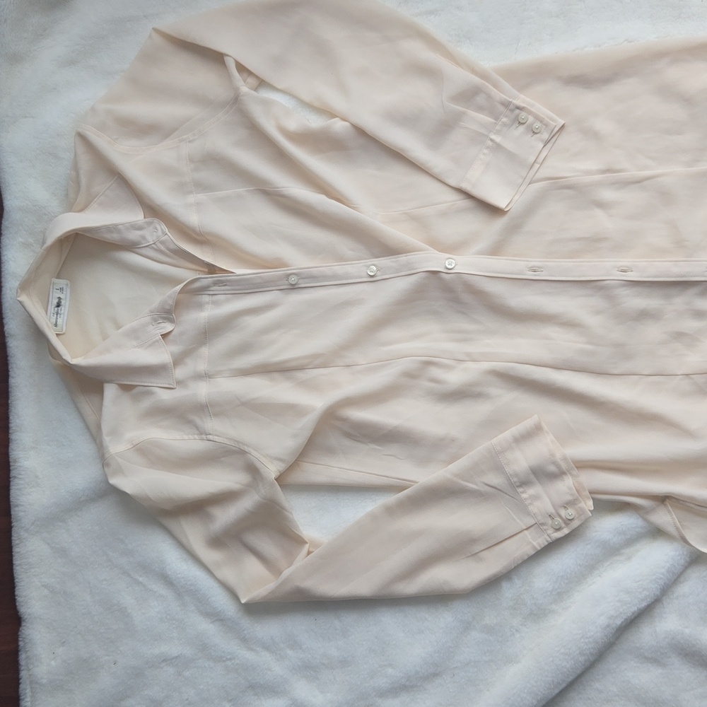 Abercrombie and fitch size S Sheer Cream Button-Up Shirt Dress